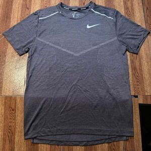 Nike Grey Dri-Fit Tech Knit Sportswear Running Train Shirt Medium